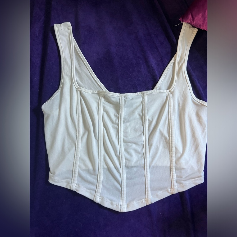 Rue 21 white corset style crop size L